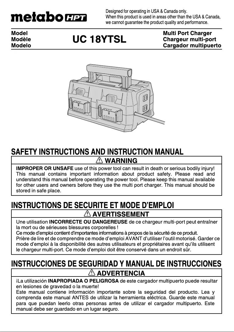 Page 1 de la notice Manuel utilisateur HiKOKI UC18YTSL