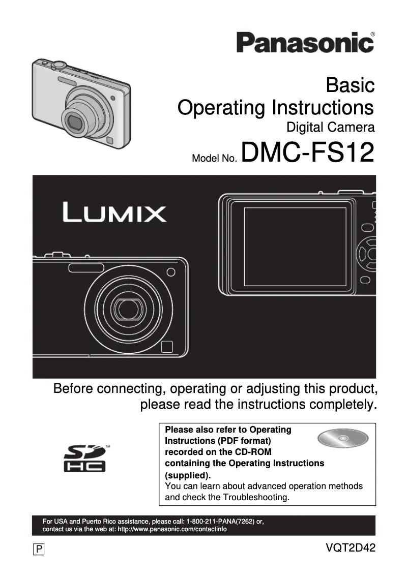 Página 1 del manual Manual de usuario Panasonic Lumix DMC-FS12