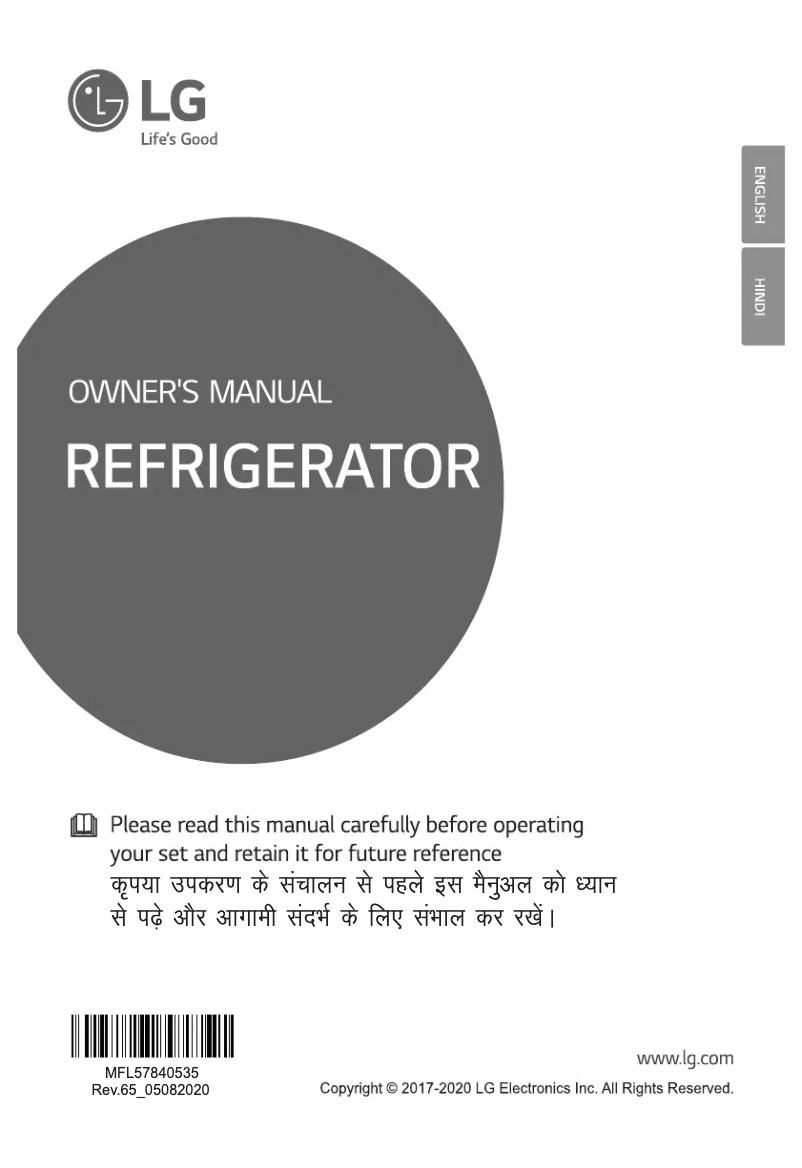 Page 1 de la notice Manuel utilisateur LG GL-T302RBCX