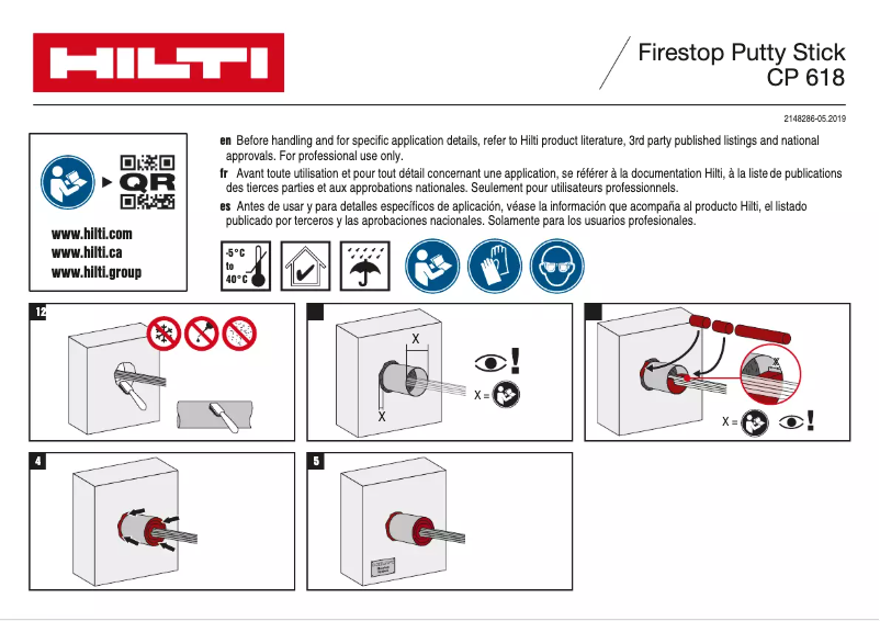 Page 1 de la notice Manuel utilisateur Hilti CP 618