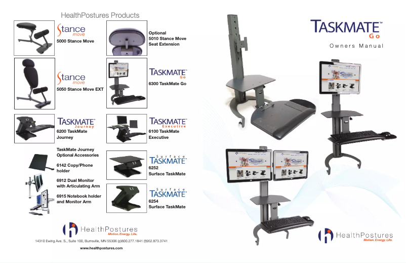 Página 1 del manual Manual de usuario HealthPostures TaskMate 6100