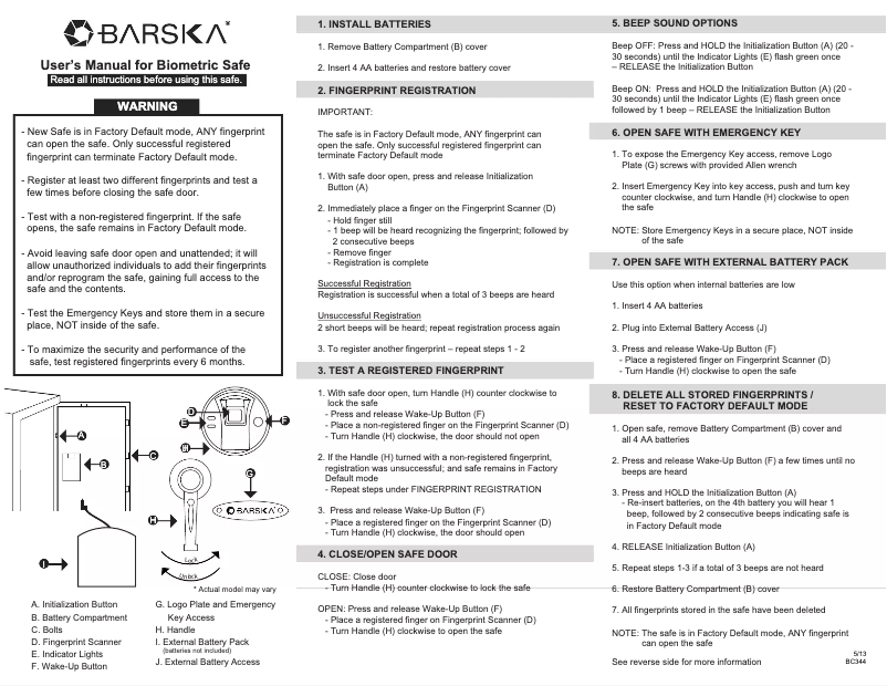 Page 1 of the manual User Manual Barska AX11780