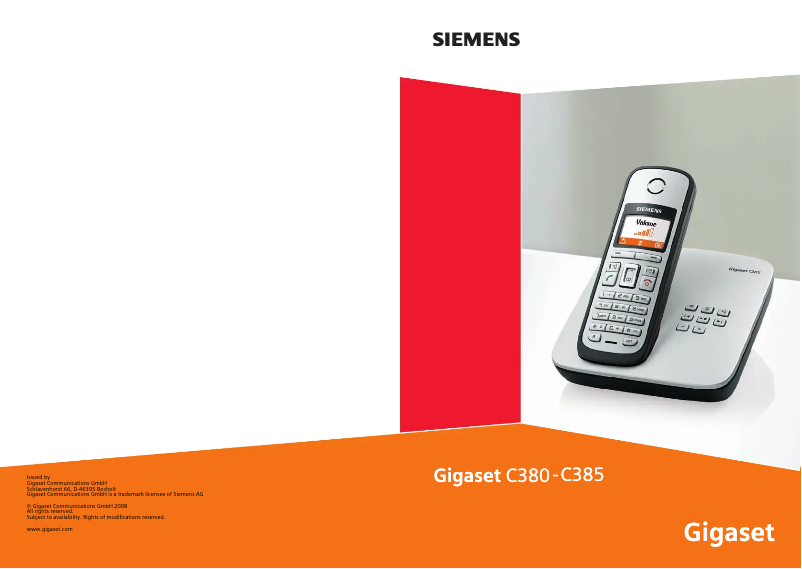 Página nº 1 - Manual de usuario Siemens Gigaset C380 Duo