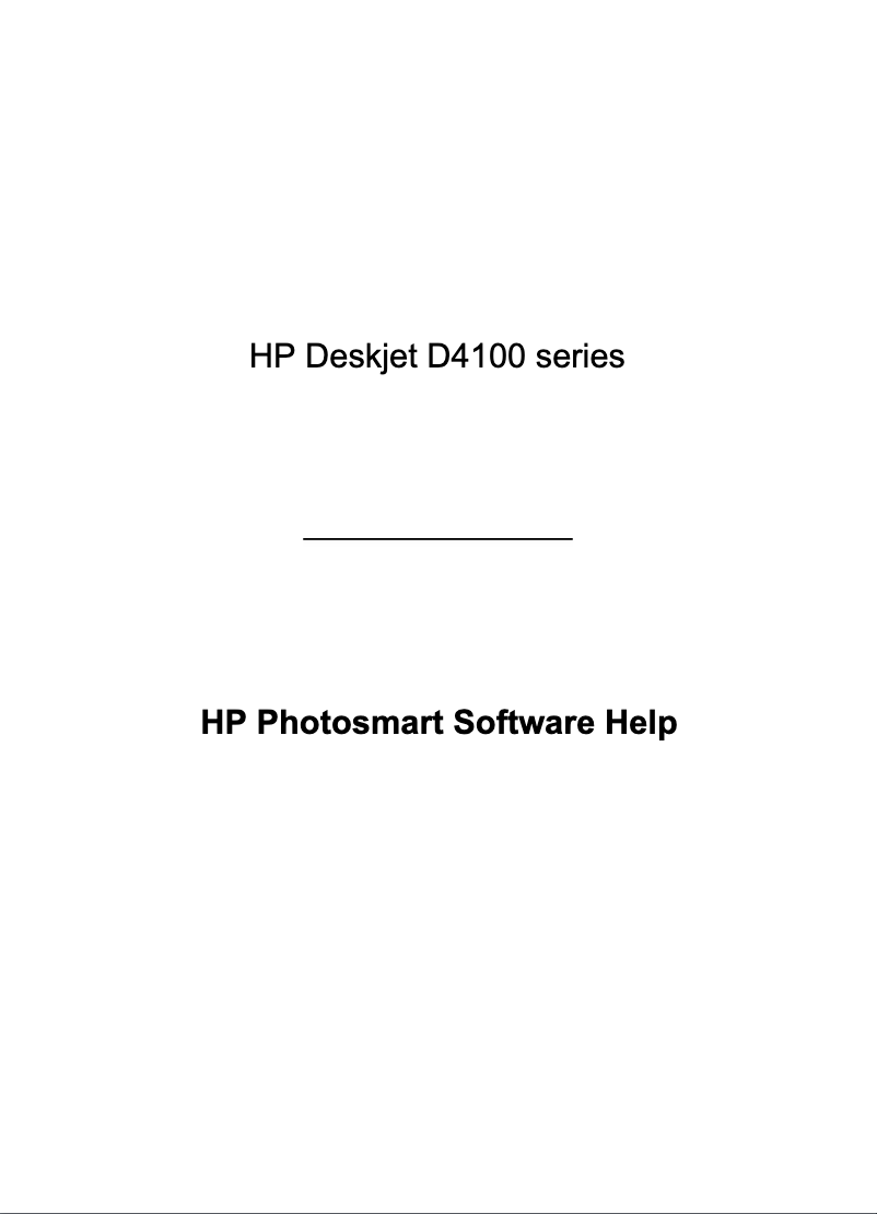 Page n°1 - Manuel utilisateur HP Deskjet D4160