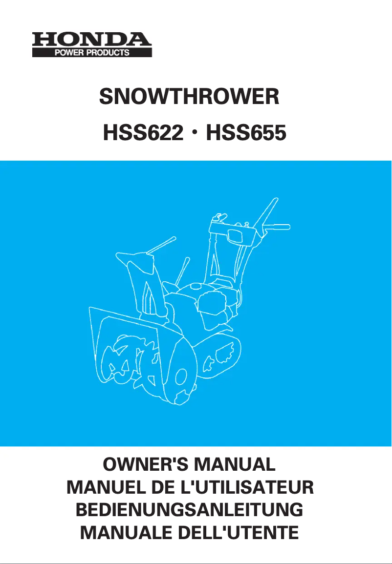 Page 1 de la notice Manuel utilisateur Honda HSS 655 TD