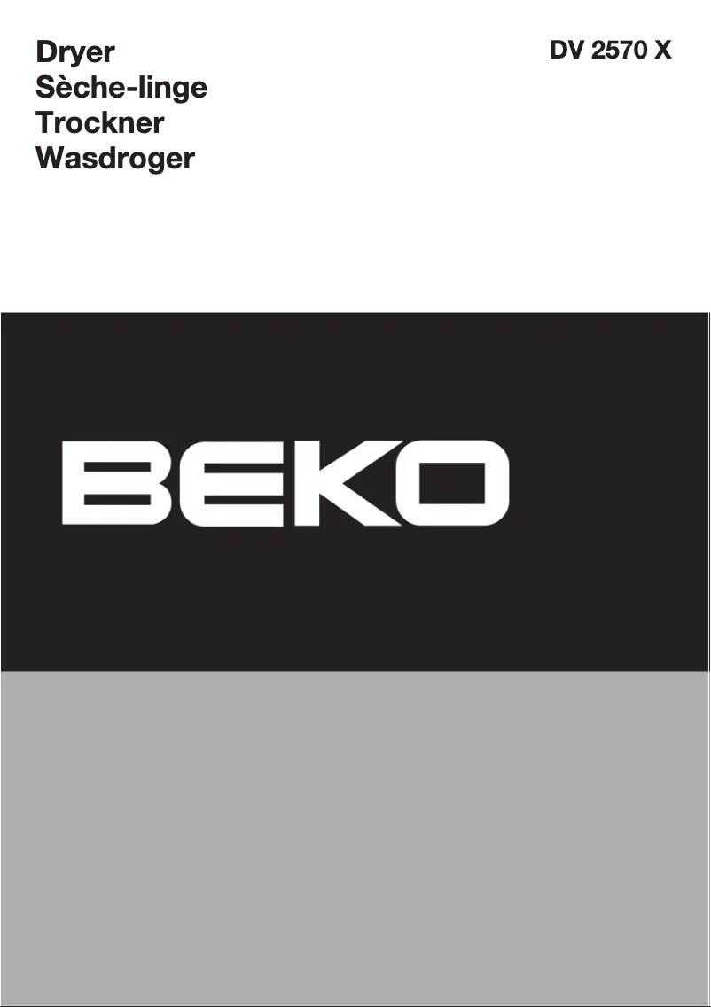 Page 1 of the manual User Manual Beko DV 2570 X