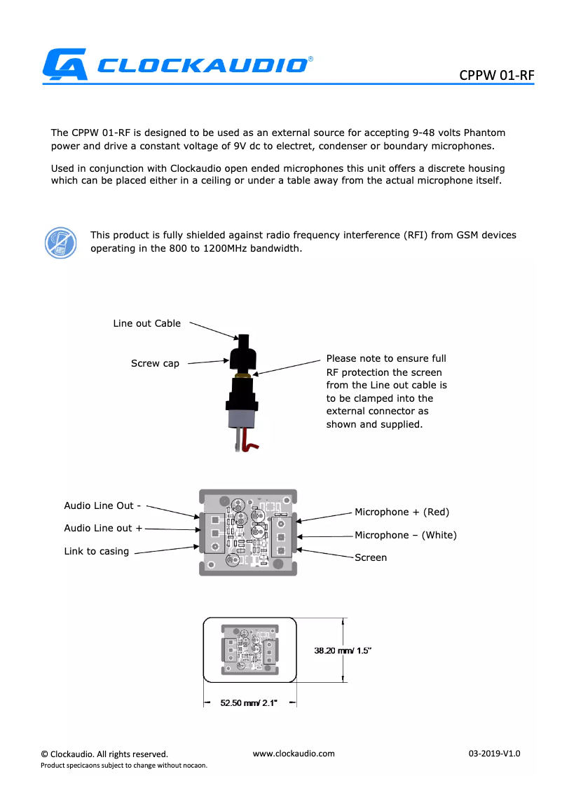 Page 1 de la notice Manuel utilisateur Clockaudio C 30H