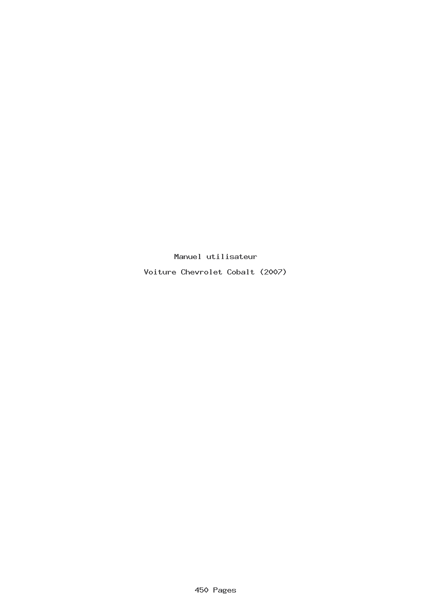 Page 1 de la notice Manuel utilisateur Chevrolet Cobalt (2007)