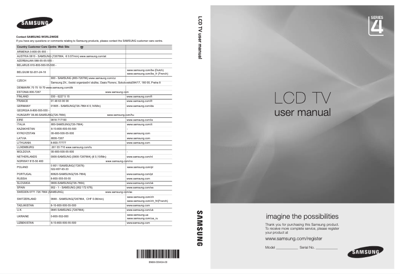 Página 1 del manual Manual de usuario Samsung LE19C455E1W