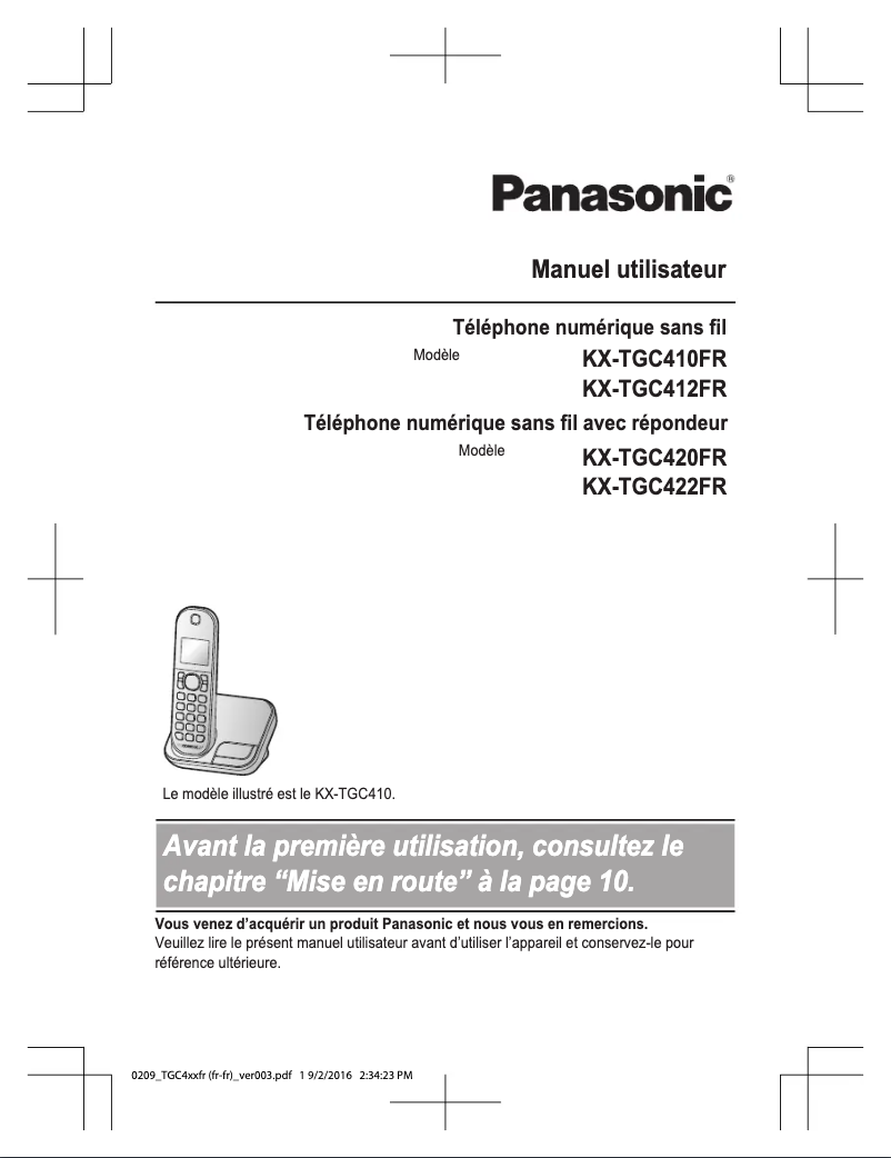 Página 1 del manual Manual de usuario Panasonic KX-TGC412FR