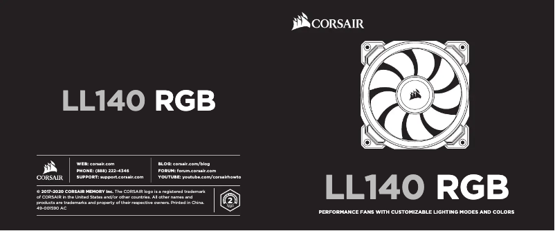 Página 1 del manual Guía de inicio rápido Corsair LL140