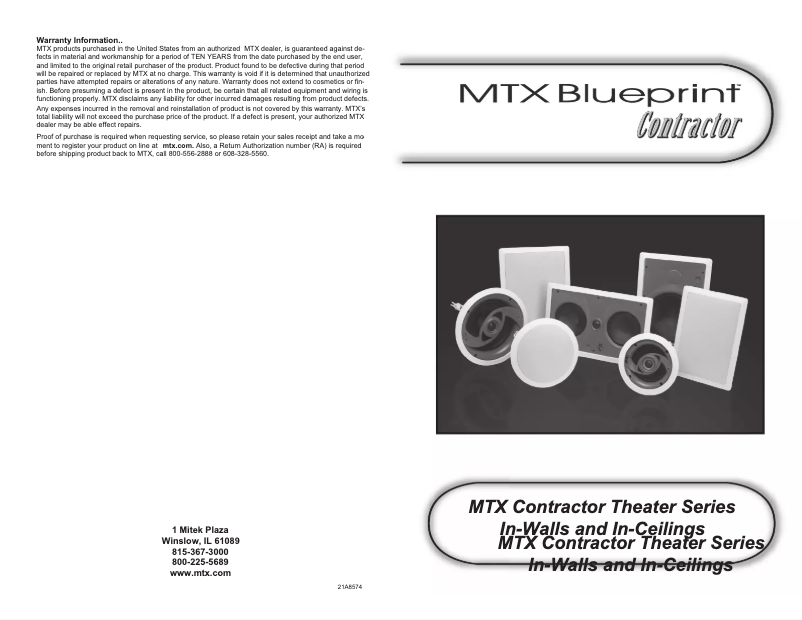 Page 1 de la notice Manuel utilisateur Atlas Sound Residential