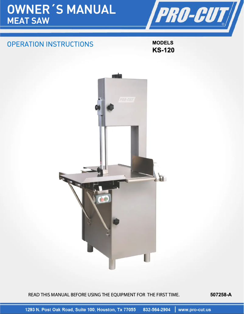 Page 1 de la notice Manuel utilisateur Pro-Cut KS-120