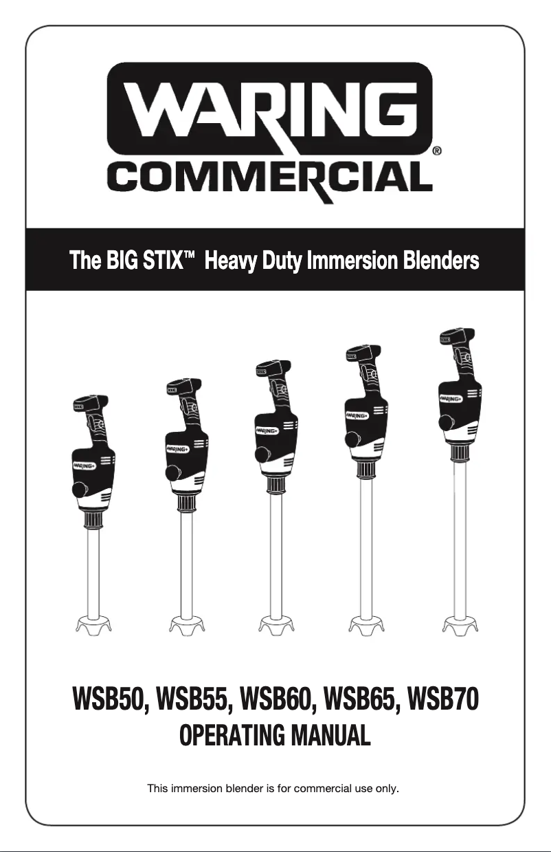 Página 1 del manual Manual de usuario Waring Commercial Big Stix WSB50