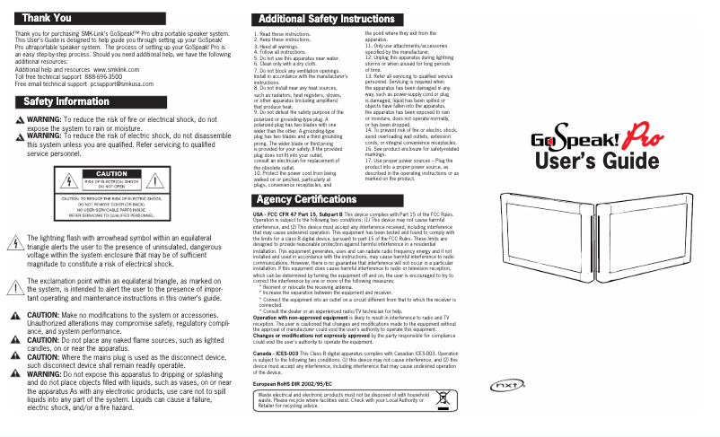 Page 1 de la notice Manuel utilisateur SMK-Link VP3420