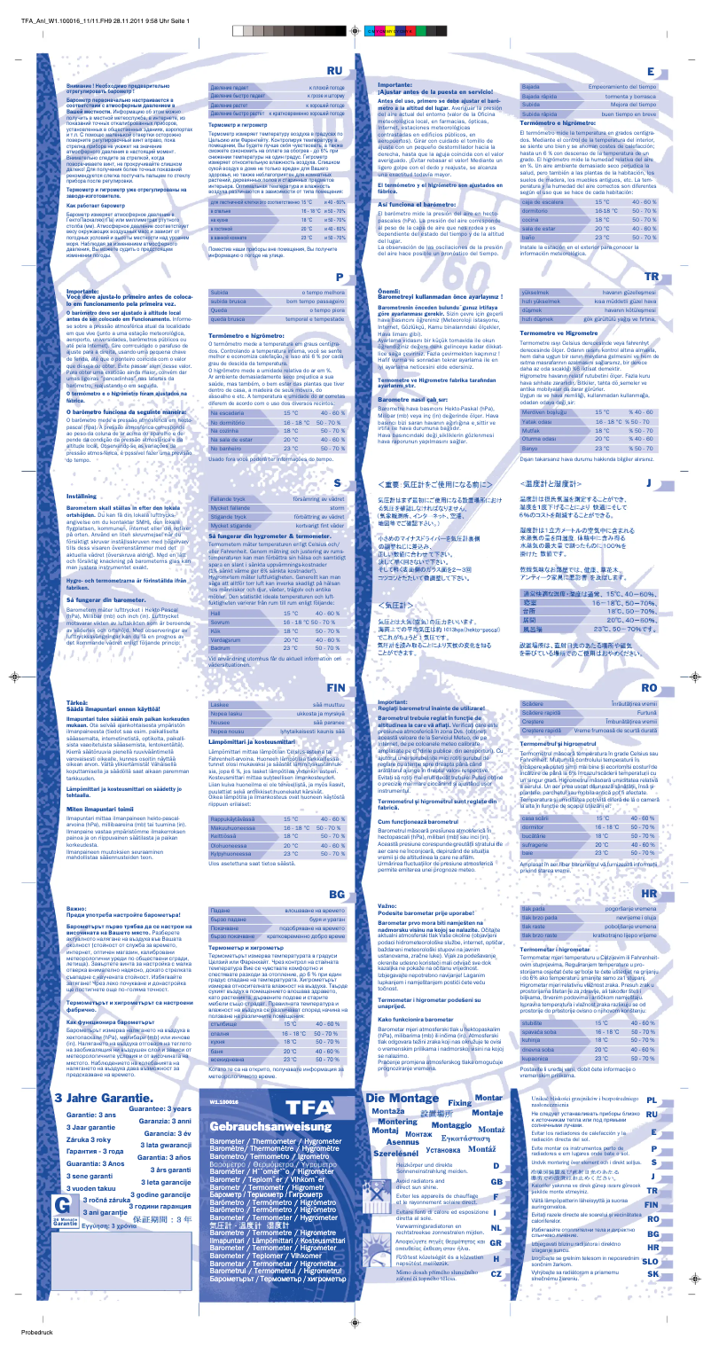 Page 1 de la notice Manuel utilisateur TFA 20.2034.02