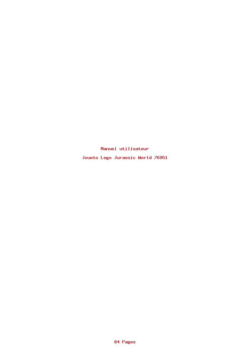 Page 1 de la notice Manuel utilisateur Lego Jurassic World 76951