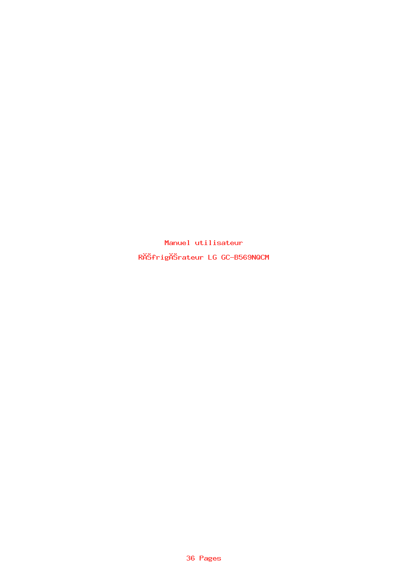 Page 1 de la notice Manuel utilisateur LG GC-B569NQCM