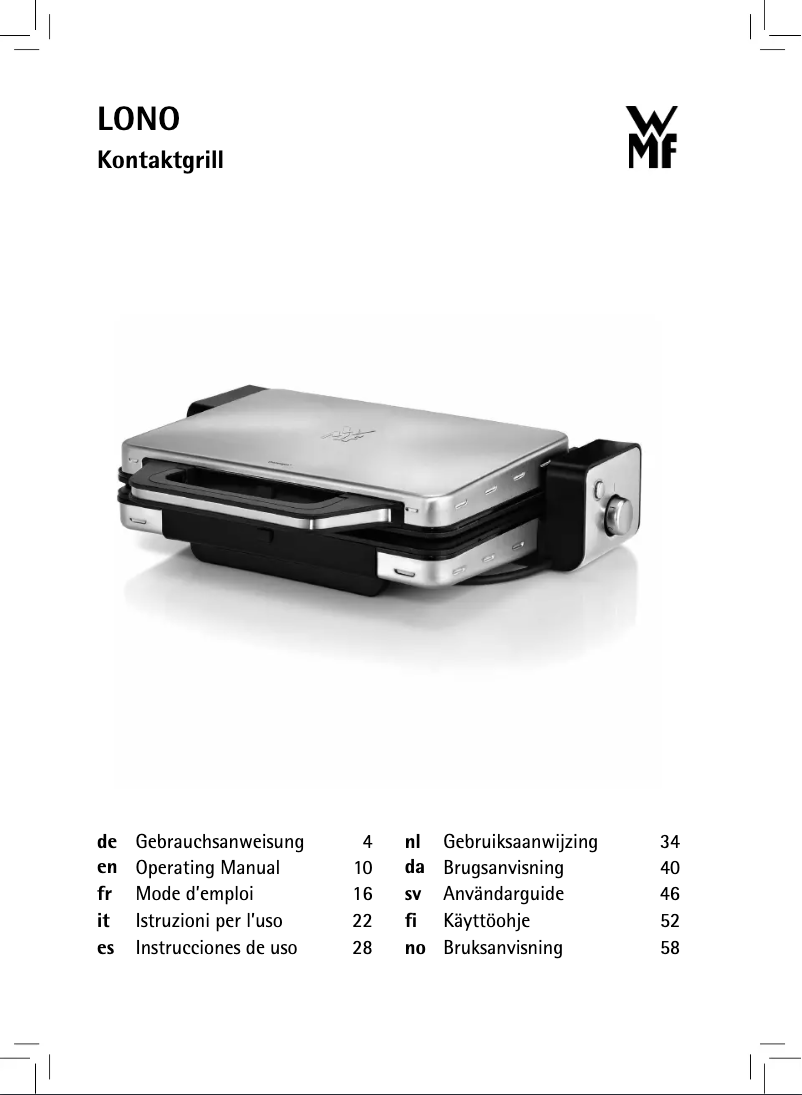 Page 1 de la notice Manuel utilisateur WMF Lono 04.1511.0011