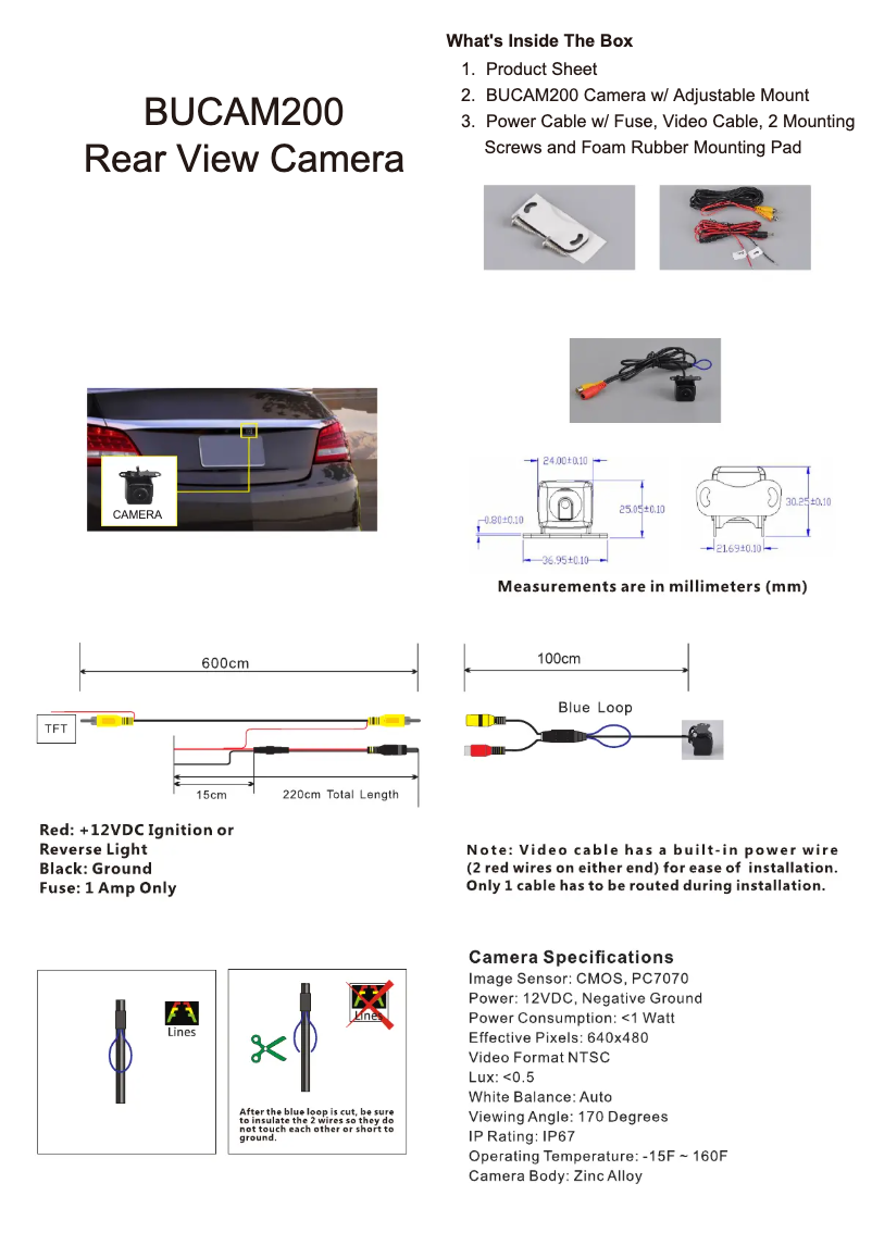 Page 1 de la notice Manuel utilisateur Jensen BUCAM200J