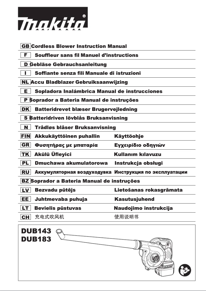Page 1 de la notice Manuel utilisateur Makita DUB143