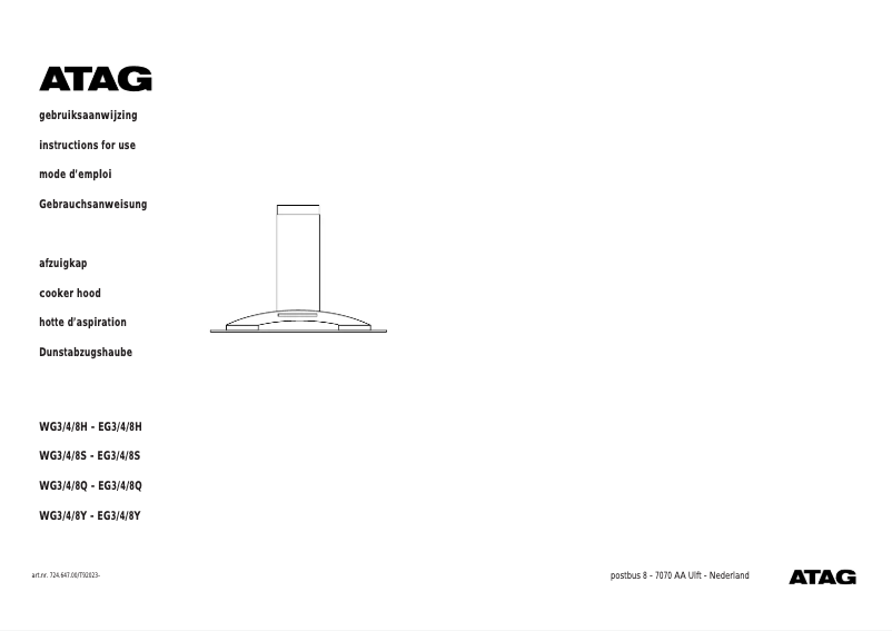 Página 1 del manual Manual de usuario Atag WG411S