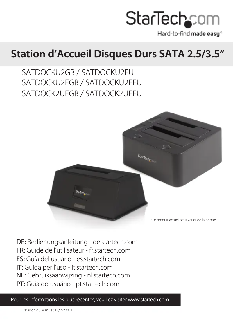 Página 1 del manual Manual de usuario StarTech.com SATDOCKU2GB