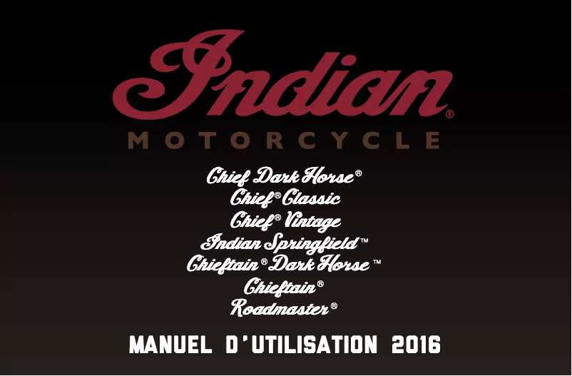 Page 1 de la notice Manuel utilisateur Indian Springfield (2016)