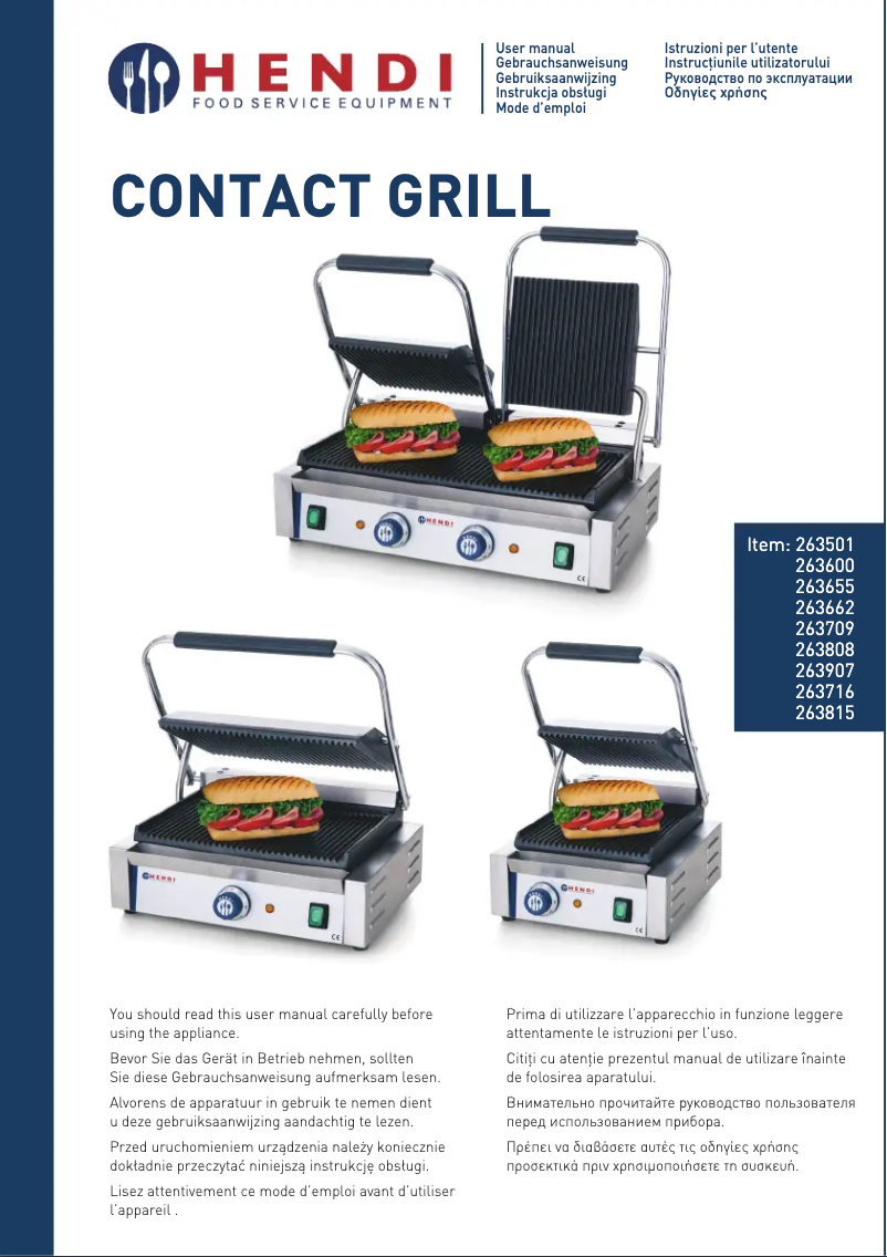 Page 1 of the manual User Manual Hendi 263624