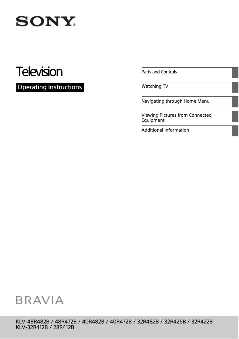 Page 1 de la notice Manuel utilisateur Sony Bravia KLV-40R472B