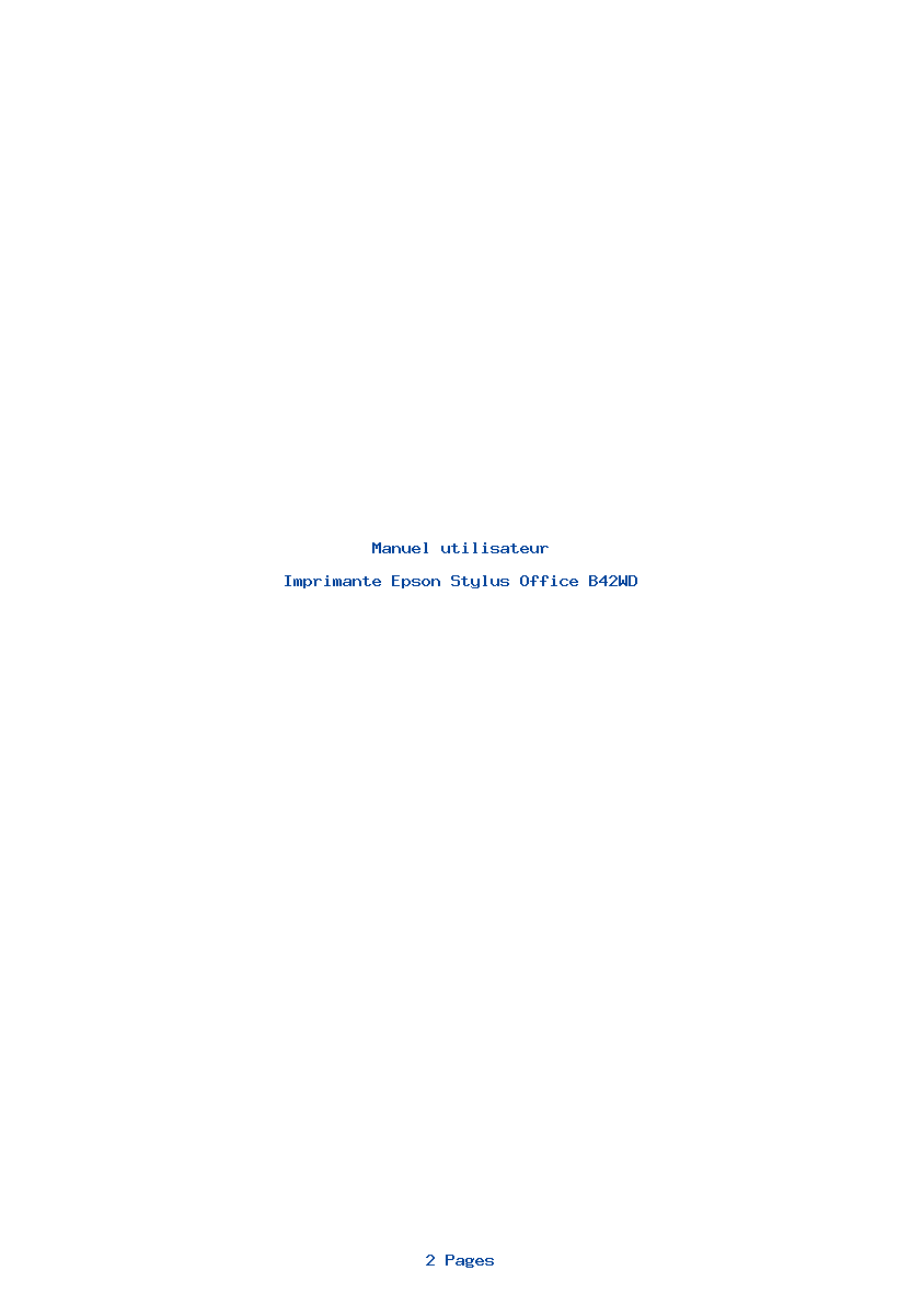 Page 1 de la notice Manuel utilisateur Epson Stylus Office B42WD