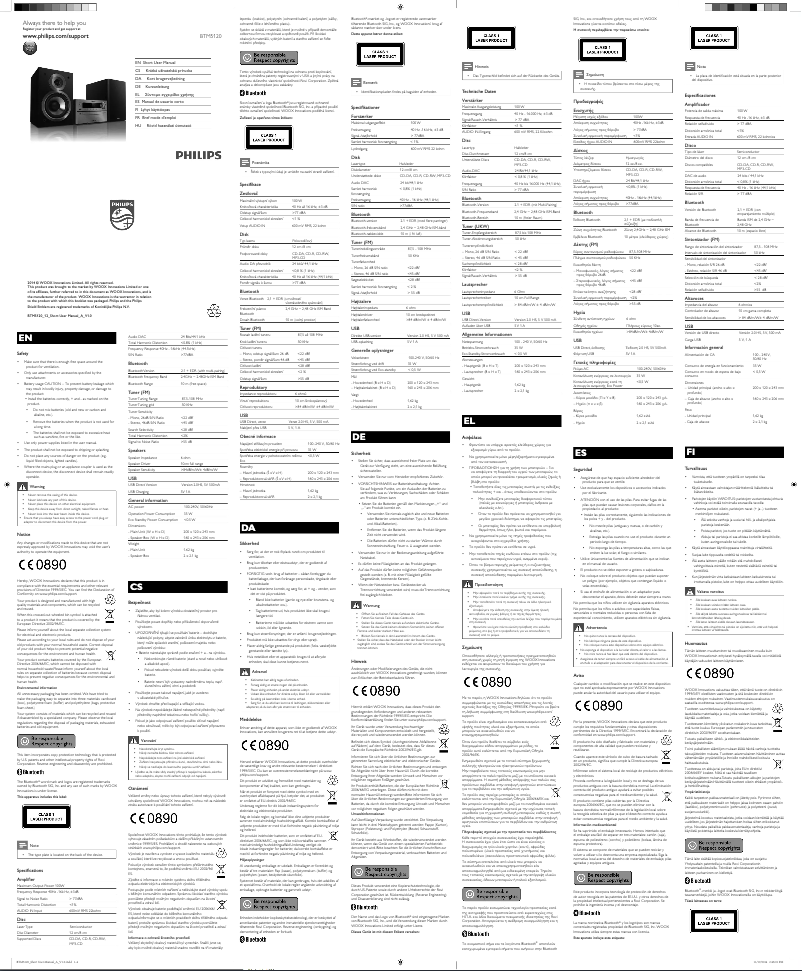 Page 1 de la notice Manuel utilisateur Philips BTM5120