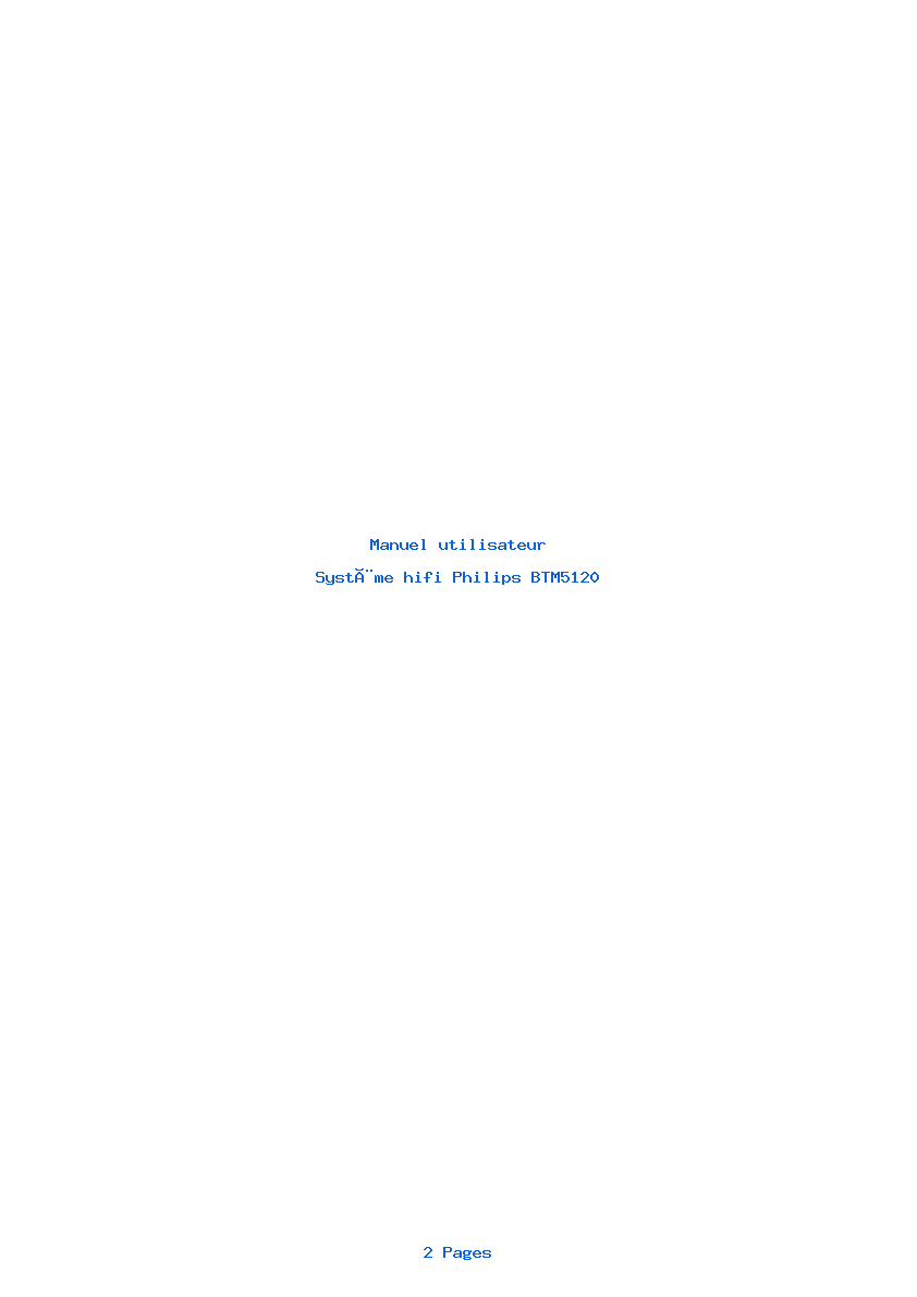 Page 1 de la notice Manuel utilisateur Philips BTM5120