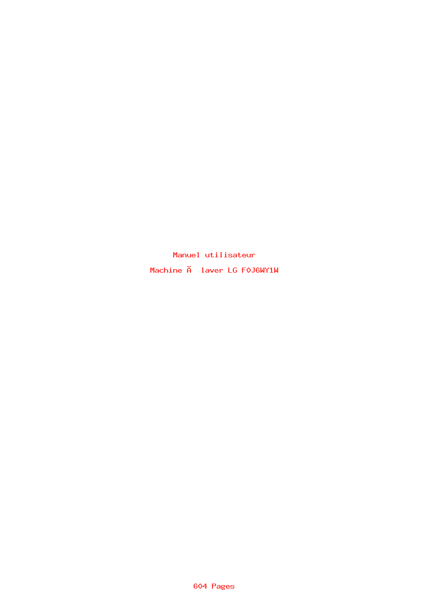 Page 1 de la notice Manuel utilisateur LG F0J6WY1W