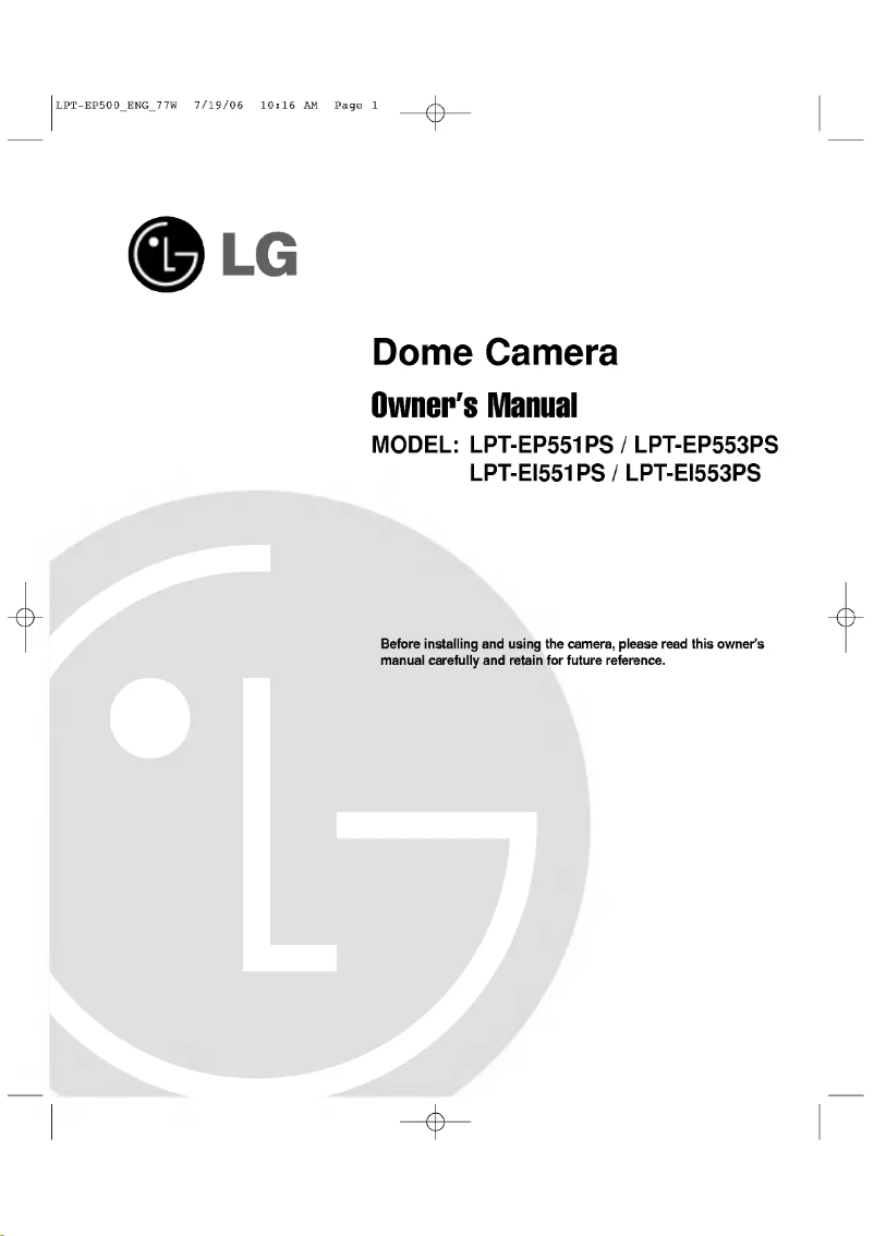 Page 1 de la notice Manuel utilisateur LG LPT-EP553PS