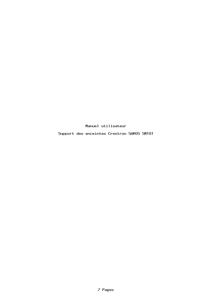 Page 1 de la notice Manuel utilisateur Crestron SAROS SMT8T