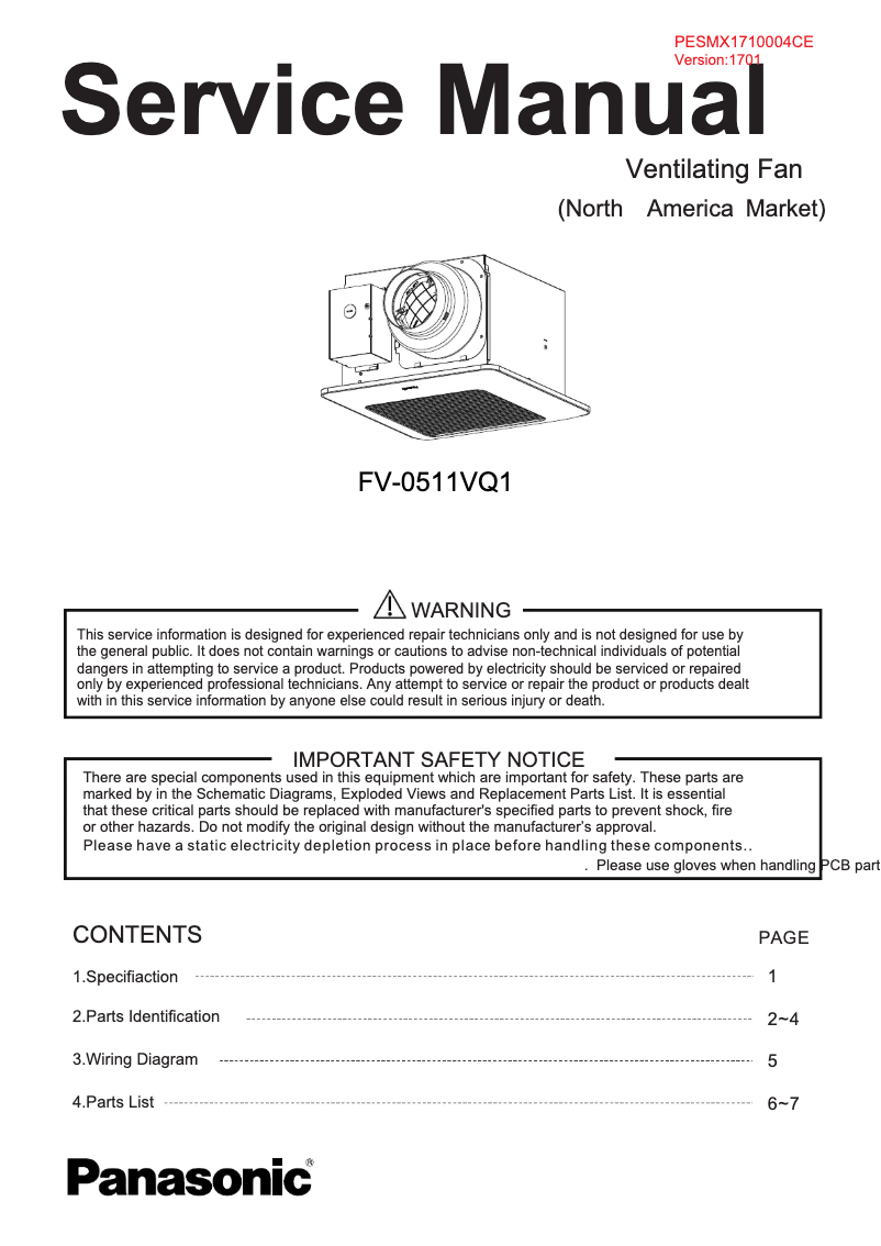 Página 1 del manual Manual de usuario Panasonic FV-0511VQ1