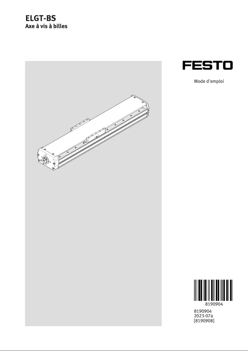 Page 1 de la notice Manuel utilisateur Festo ELGT-BS-90-200-10P