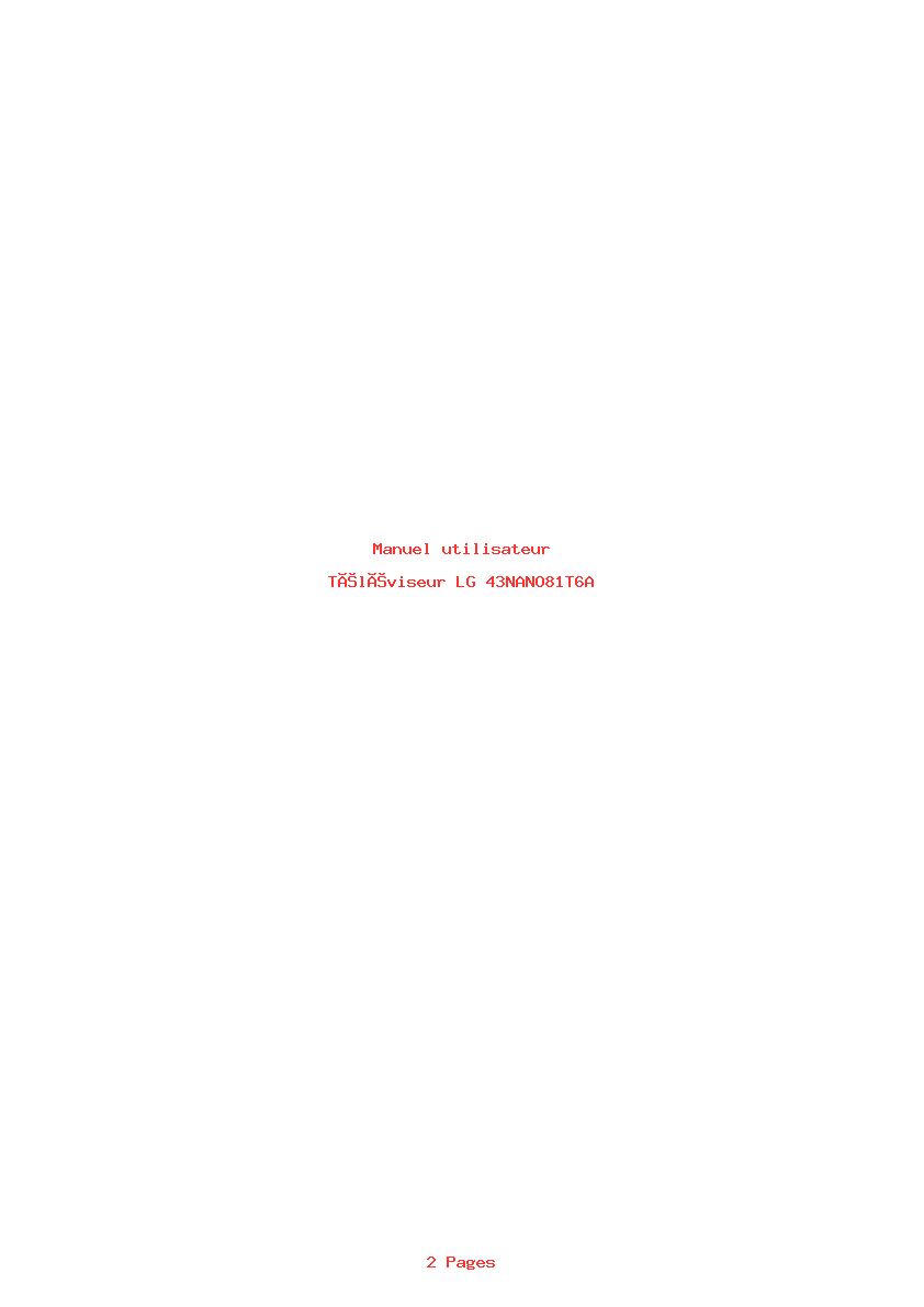 Page 1 de la notice Manuel utilisateur LG 43NANO81T6A