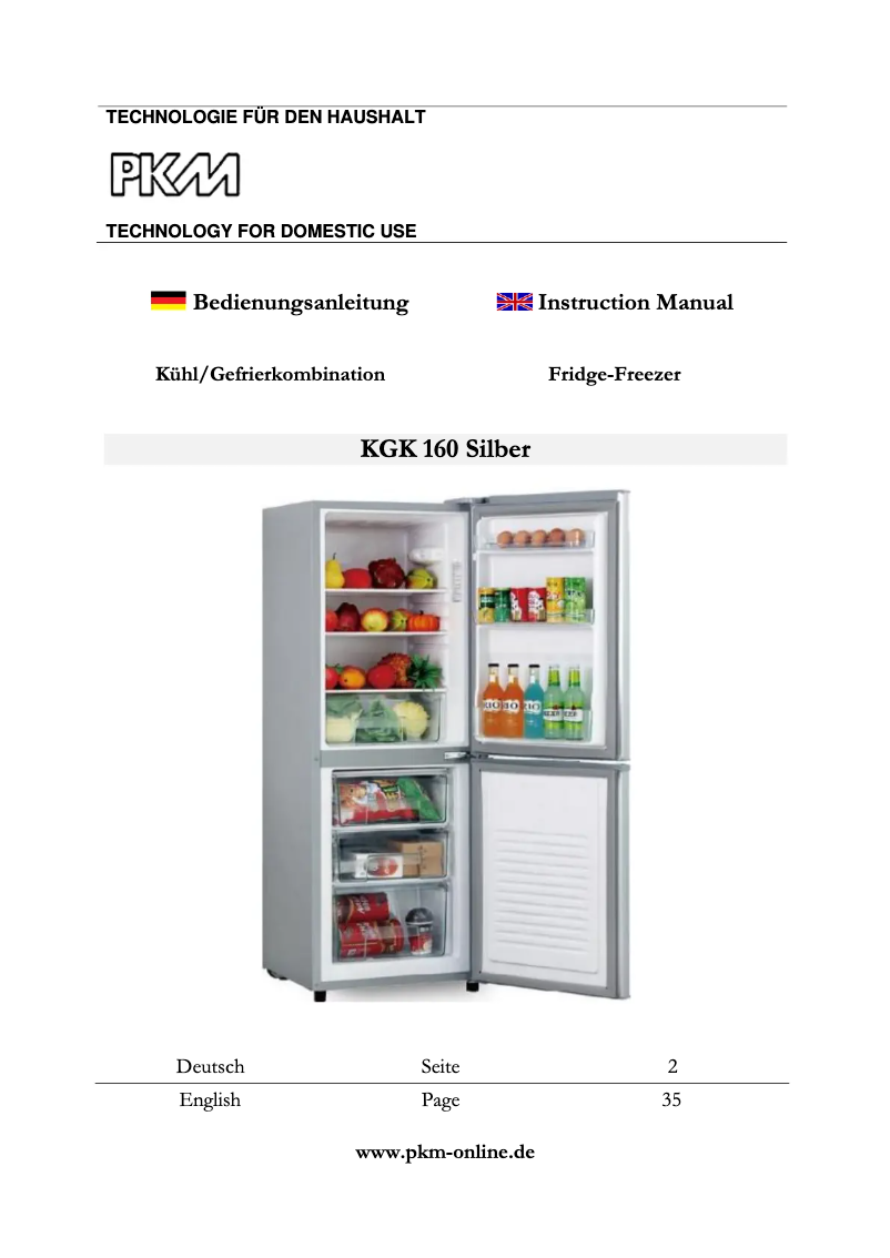 Página 1 del manual Manual de usuario PKM KGK 160