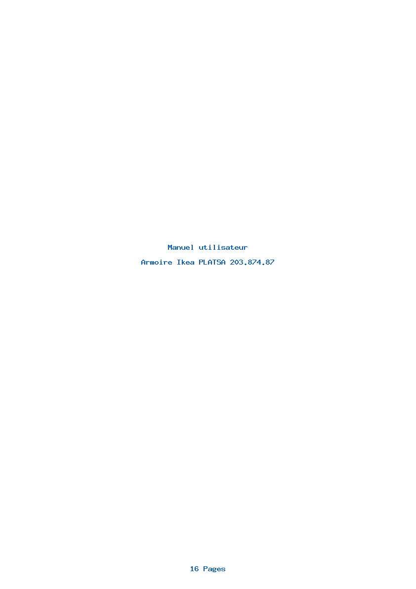 Page 1 de la notice Manuel utilisateur Ikea PLATSA 203.874.87