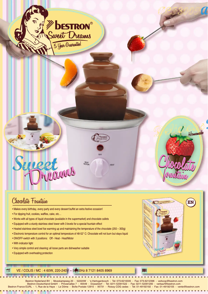 Page 1 de la notice Fiche technique Bestron ACF300P