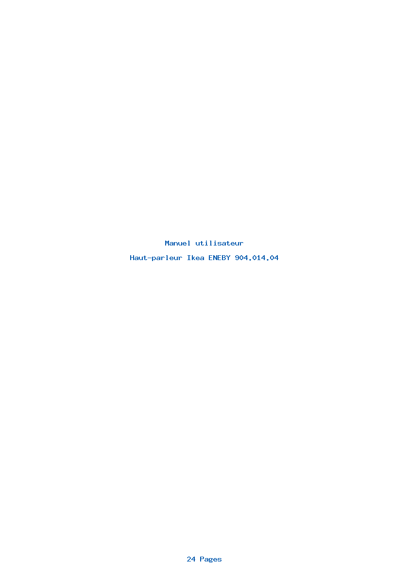 Page 1 de la notice Manuel utilisateur Ikea ENEBY 904.014.04