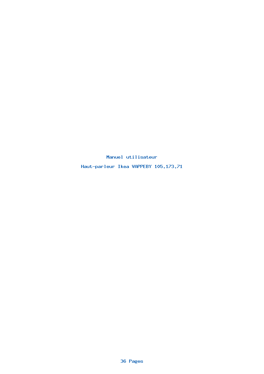 Page 1 de la notice Manuel utilisateur Ikea VAPPEBY 105.173.71