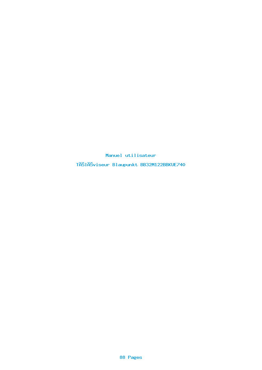 Page 1 de la notice Manuel utilisateur Blaupunkt BB32M122BBKUE740