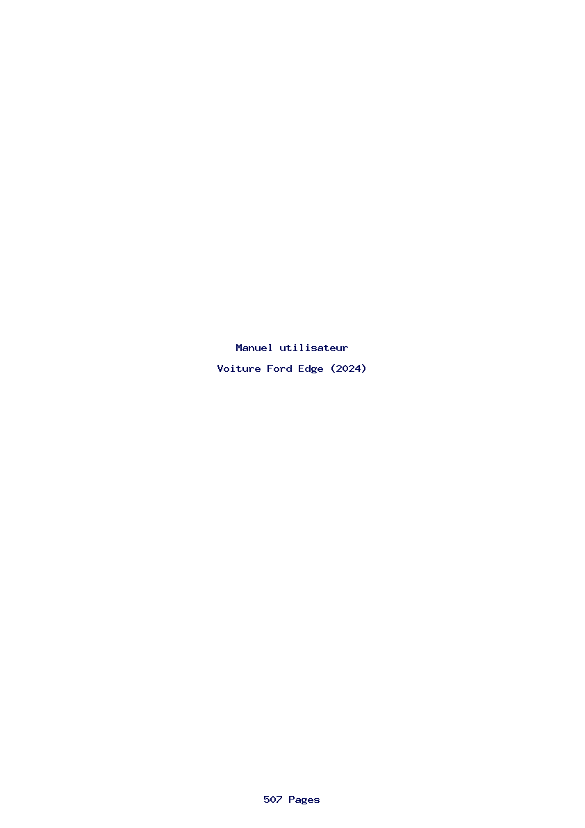 Page 1 de la notice Manuel utilisateur Ford Edge (2024)