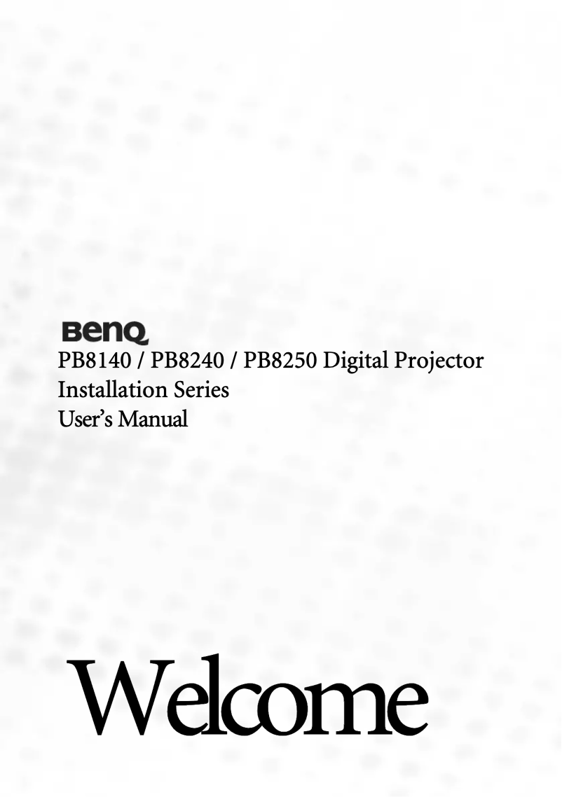 Page 1 of the manual User Manual BenQ PB8250