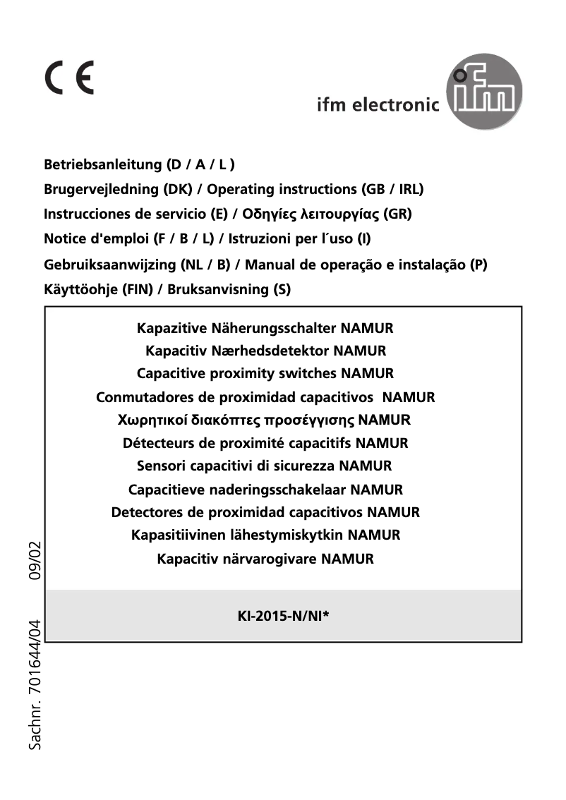 Page 1 de la notice Manuel utilisateur IFM KI5032