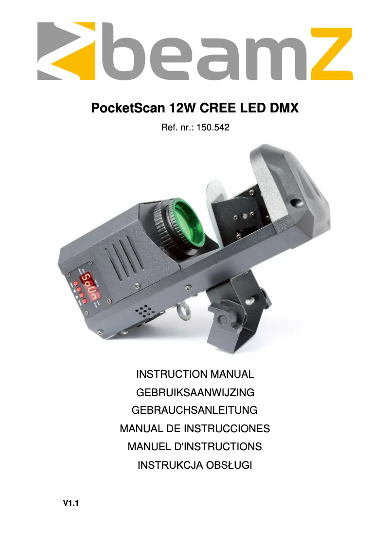 Page 1 de la notice Manuel utilisateur BeamZ PocketScan LED