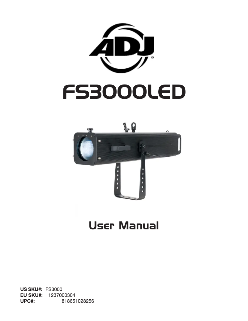 Page 1 de la notice Manuel utilisateur Adj FS3000LED